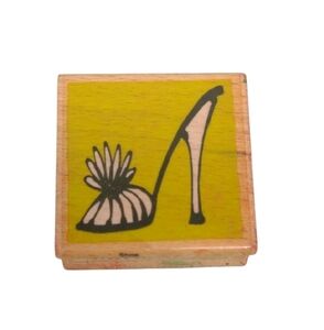 Elegant High Heel Shoe Stamp Vintage Arts Crafts wood